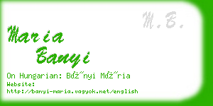 maria banyi business card